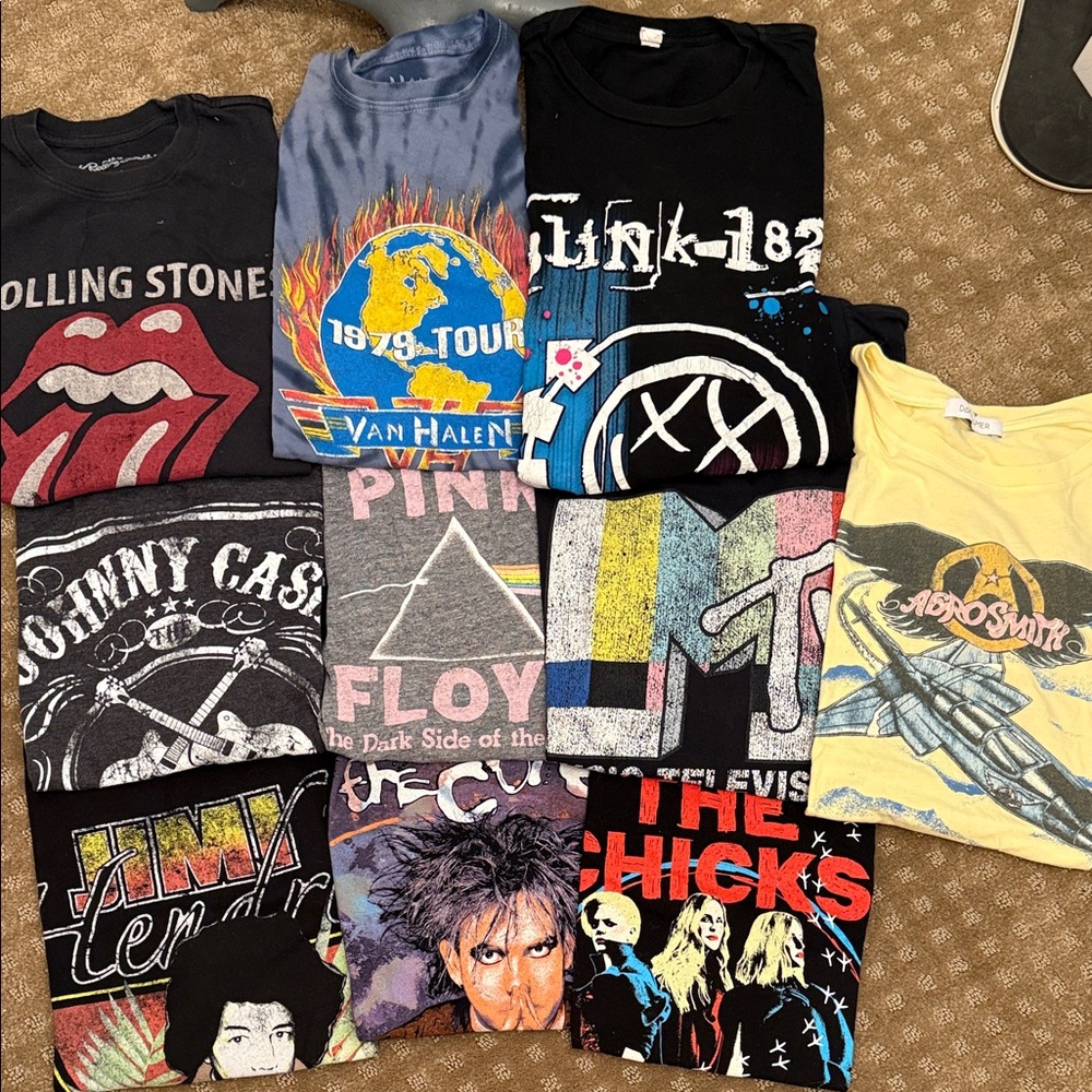 Lot 10 Concert/Graphic Band T-Shirt Collection-sizes varied-gorgeous graphics